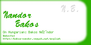 nandor bakos business card